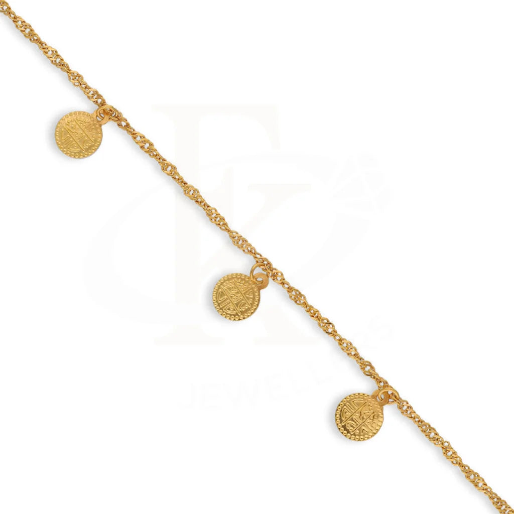 Gold Hanging Coins Bracelet 21Kt - Fkjbrl21K5387 Bracelets