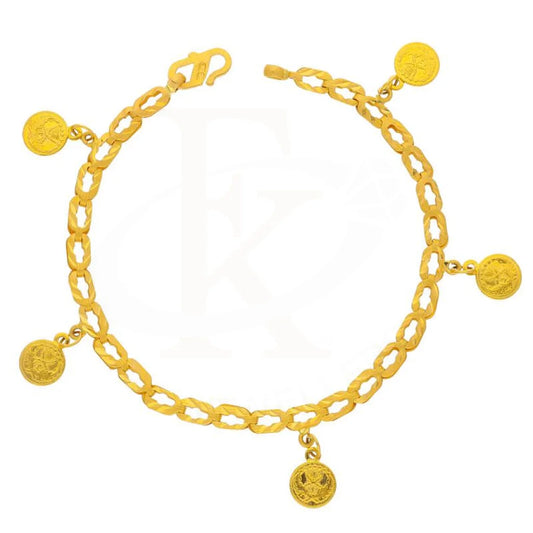 Gold Hanging Coins Bracelet 22Kt - Fkjbrl22K2192 Bracelets