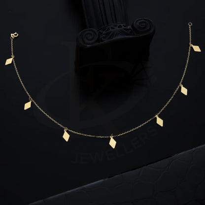 Gold Hanging Diamond Shaped Anklet 18Kt - Fkjankl18K7866 Anklets