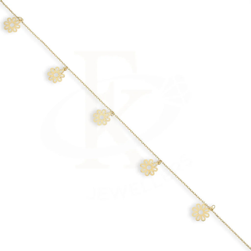 Gold Hanging Flowers Anklet 18Kt - Fkjankl18K5263 Anklets