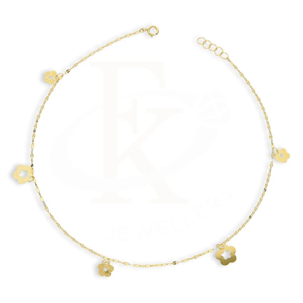 Gold Hanging Flowers Anklet 18Kt - Fkjankl18K5264 Anklets