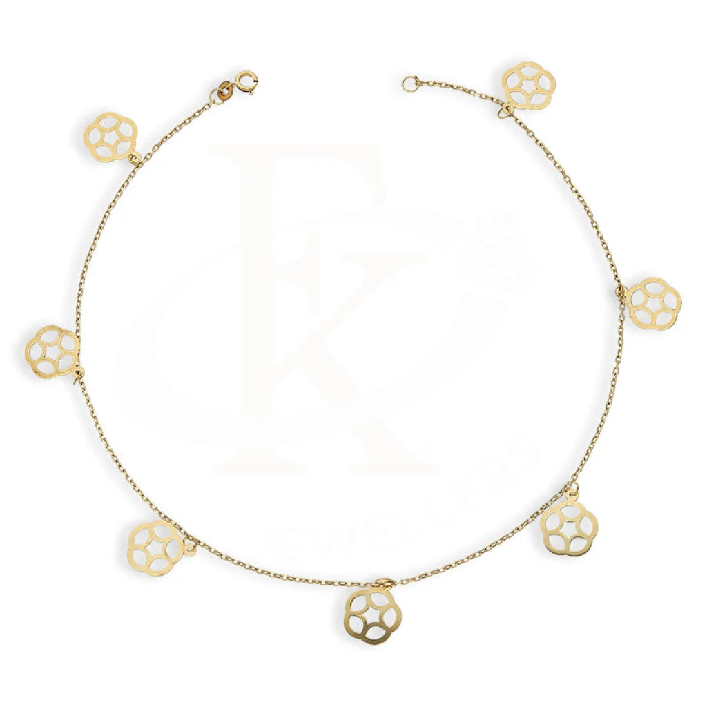 Gold Hanging Flowers Anklet 18Kt - Fkjankl18K5265 Anklets