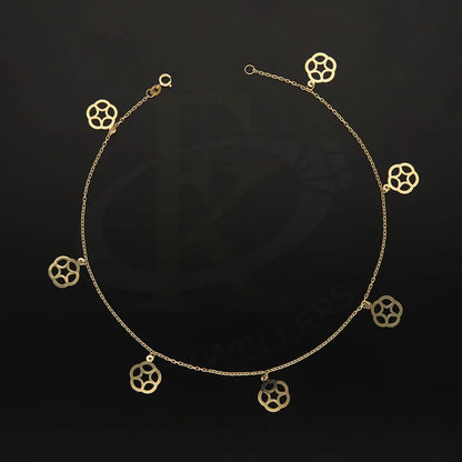 Gold Hanging Flowers Anklet 18Kt - Fkjankl18K5265 Anklets