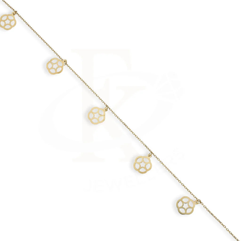 Gold Hanging Flowers Anklet 18Kt - Fkjankl18K5265 Anklets