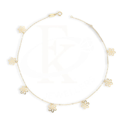 Gold Hanging Flowers Anklet 18Kt - Fkjankl18K5431 Anklets