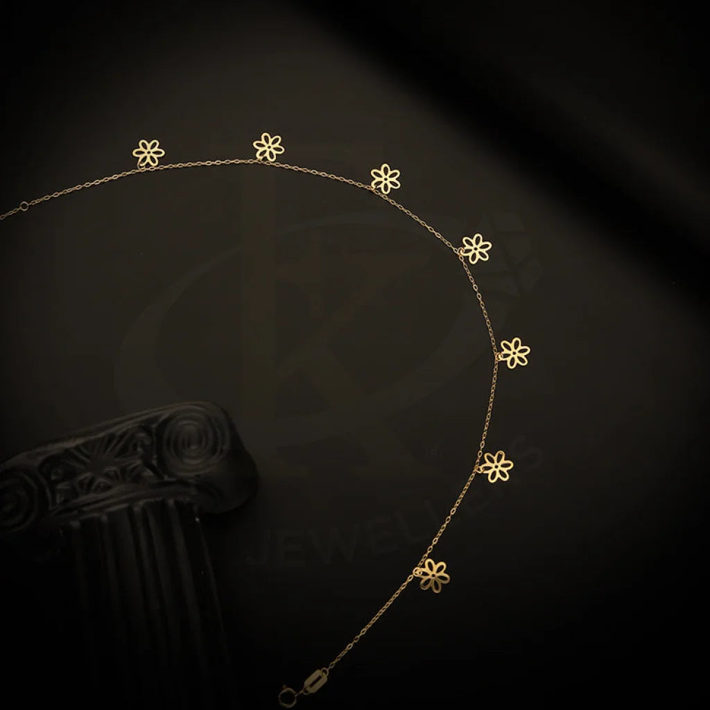 Gold Hanging Flowers Anklet 18Kt - Fkjankl18K5431 Anklets