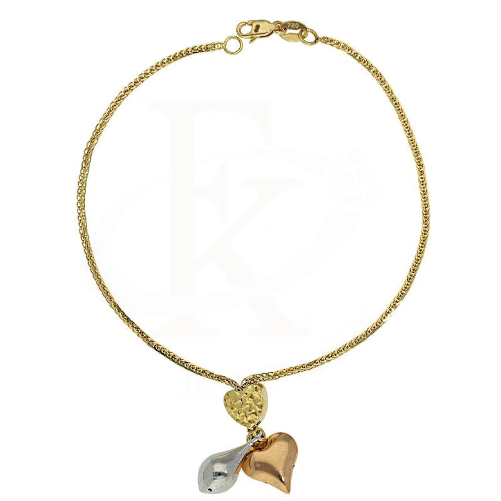 Gold Hanging Heart Bracelet 18Kt - Fkjbrl2098 Bracelets