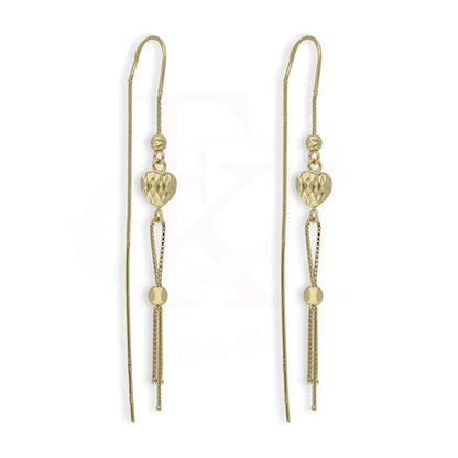 Gold Hanging Heart Drop Earrings 18Kt - Fkjern18K5235