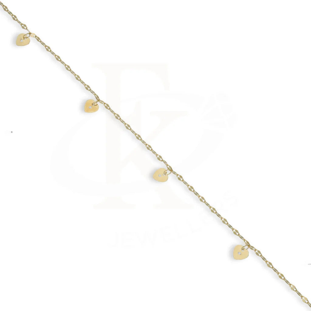 Gold Hanging Hearts Anklet 18Kt - Fkjankl18K5269 Anklets