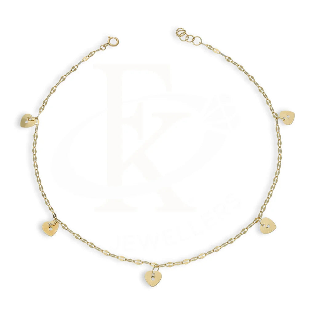 Gold Hanging Hearts Anklet 18Kt - Fkjankl18K5269 Anklets