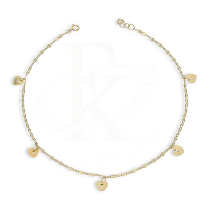 Gold Hanging Hearts Anklet 18Kt - Fkjankl18K5269 Anklets