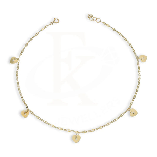 Gold Hanging Hearts Anklet 18Kt - Fkjankl18K5269 Anklets