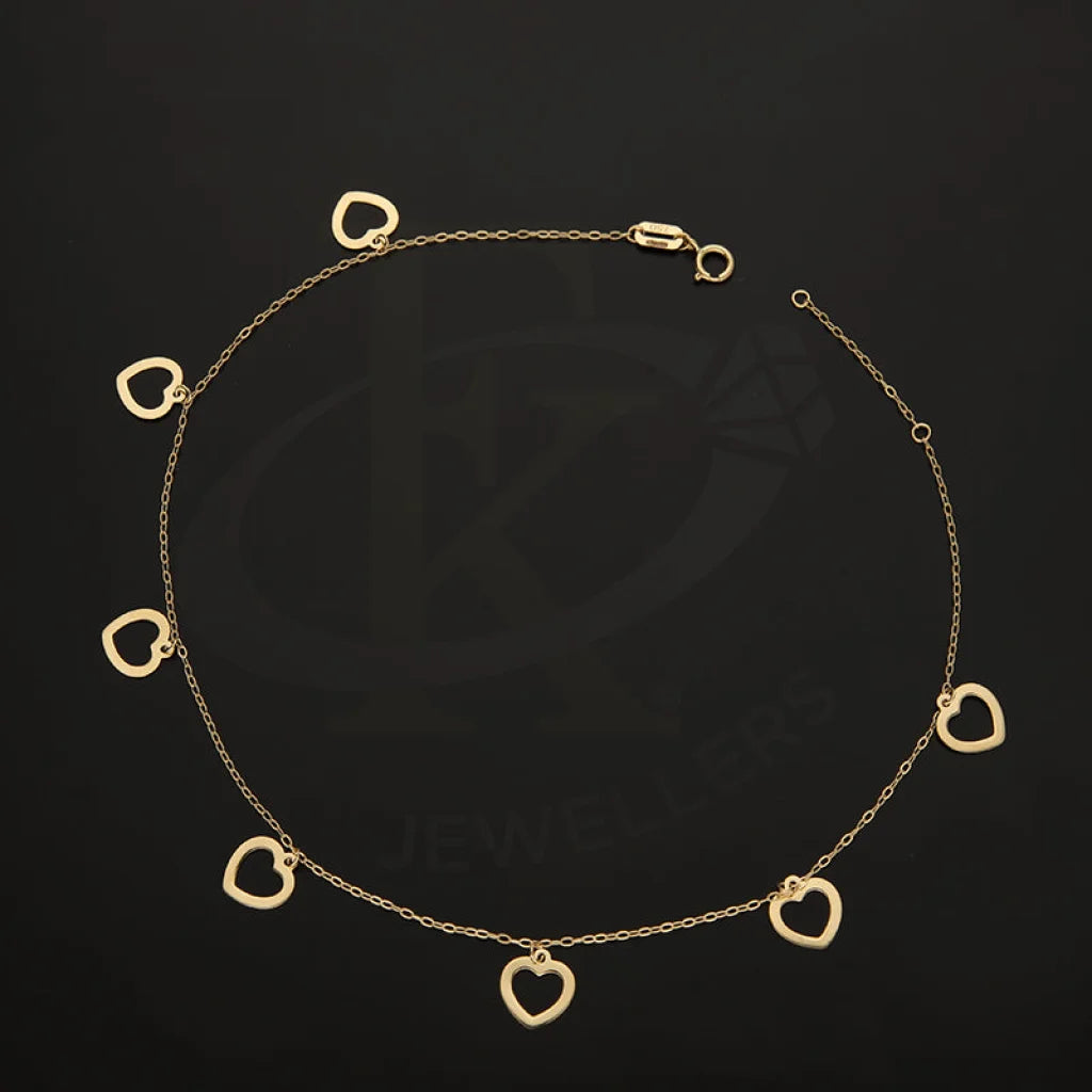 Gold Hanging Hearts Anklet 18Kt - Fkjankl18K5430 Anklets