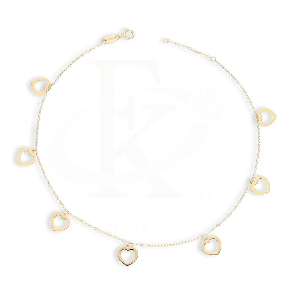 Gold Hanging Hearts Anklet 18Kt - Fkjankl18K5430 Anklets