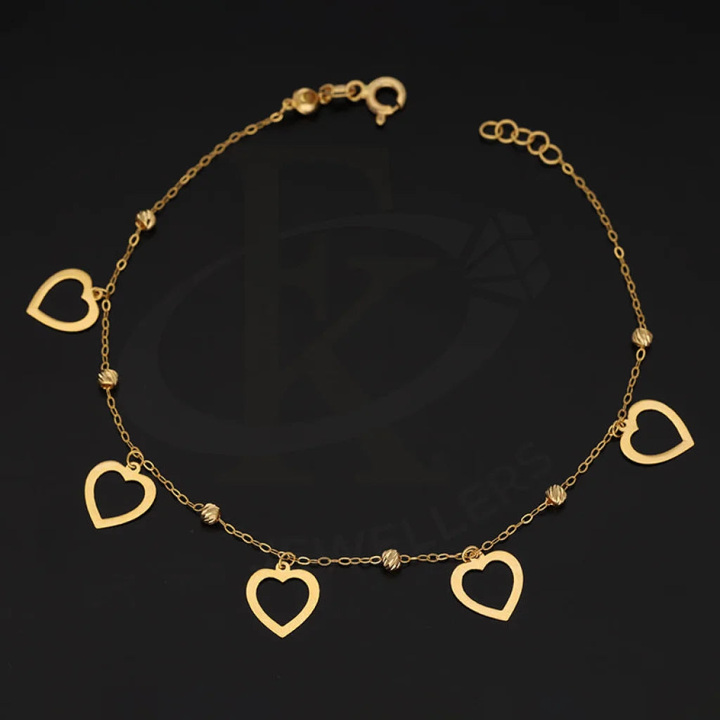 Gold Hanging Hearts Bracelet 21Kt - Fkjbrl21Km5418 Bracelets