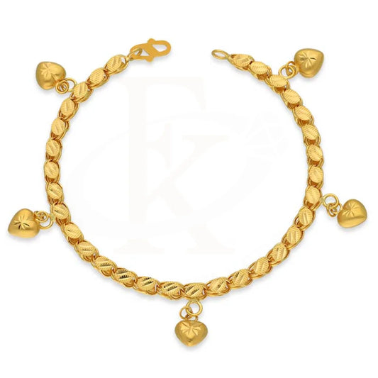 Gold Hanging Hearts Bracelet 22Kt - Fkjbrl22K3017 Bracelets