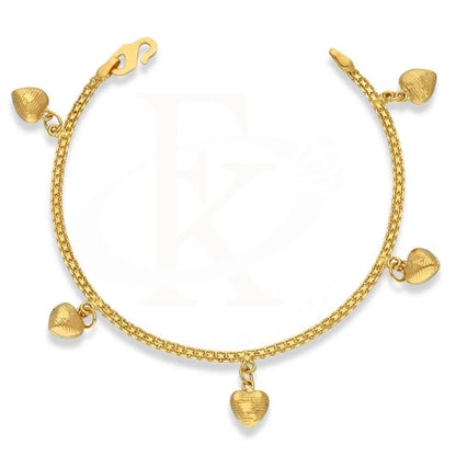 Gold Hanging Hearts Bracelet 22Kt - Fkjbrl22K3021 Bracelets