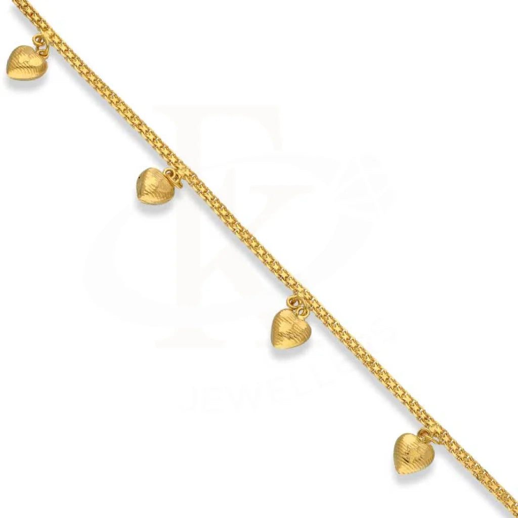 Gold Hanging Hearts Bracelet 22Kt - Fkjbrl22K3021 Bracelets