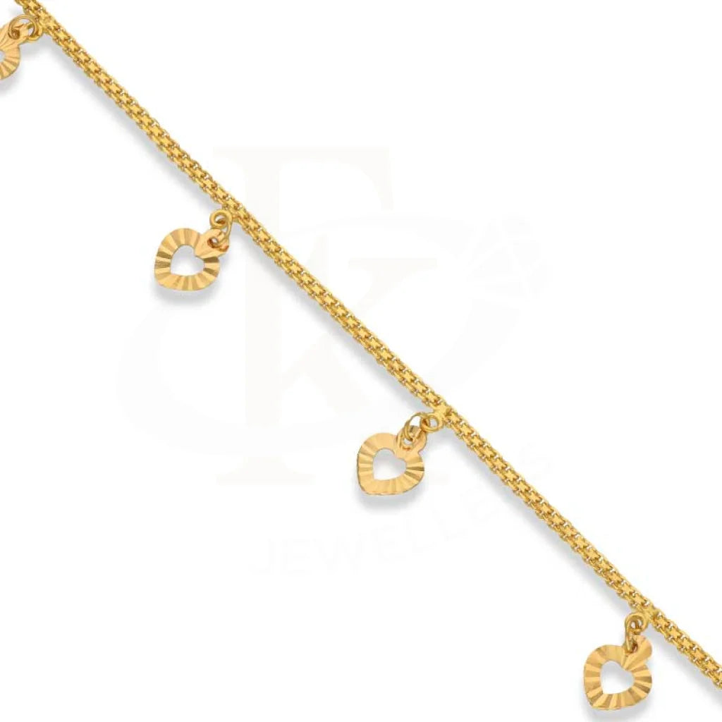 Gold Hanging Hearts Bracelet 22Kt - Fkjbrl22K3022 Bracelets