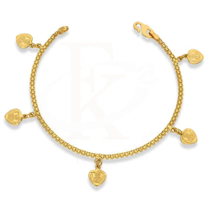 Gold Hanging Hearts Bracelet 22Kt - Fkjbrl22K3023 Bracelets