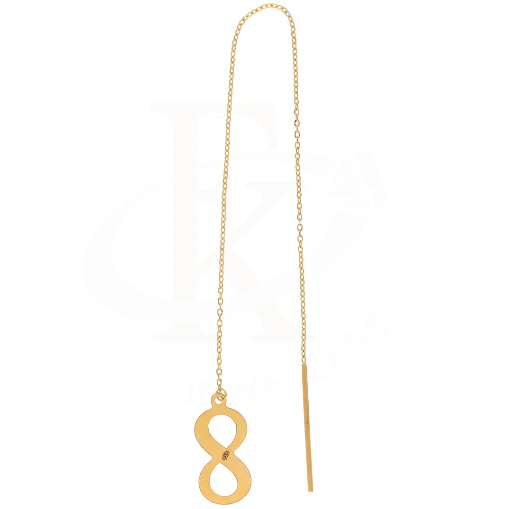 Gold Hanging Infinite Shaped Earrings 21Kt - Fkjern21Km8700