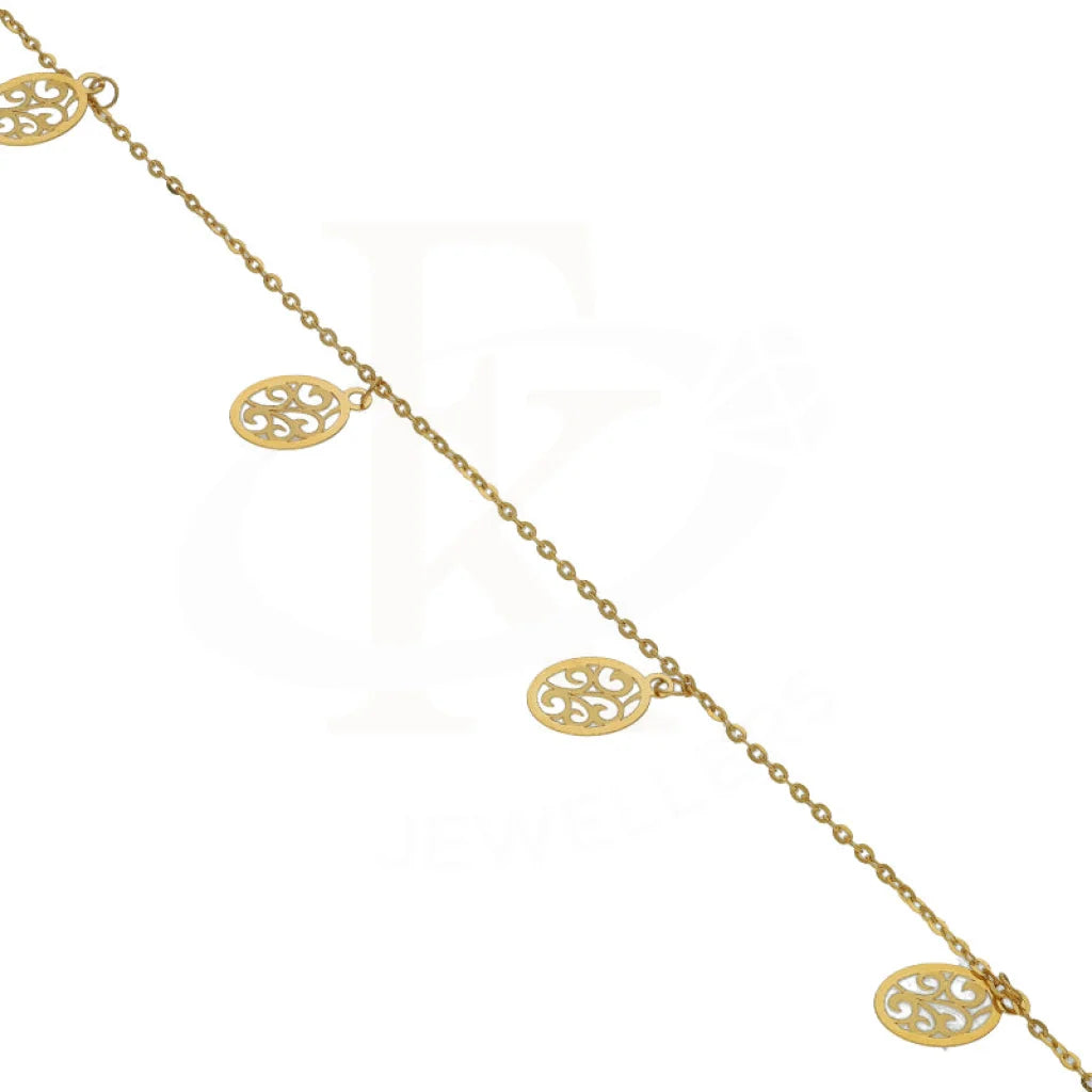 Gold Hanging Oval Shaped Bracelet 21Kt - Fkjbrl21Km5019 Bracelets