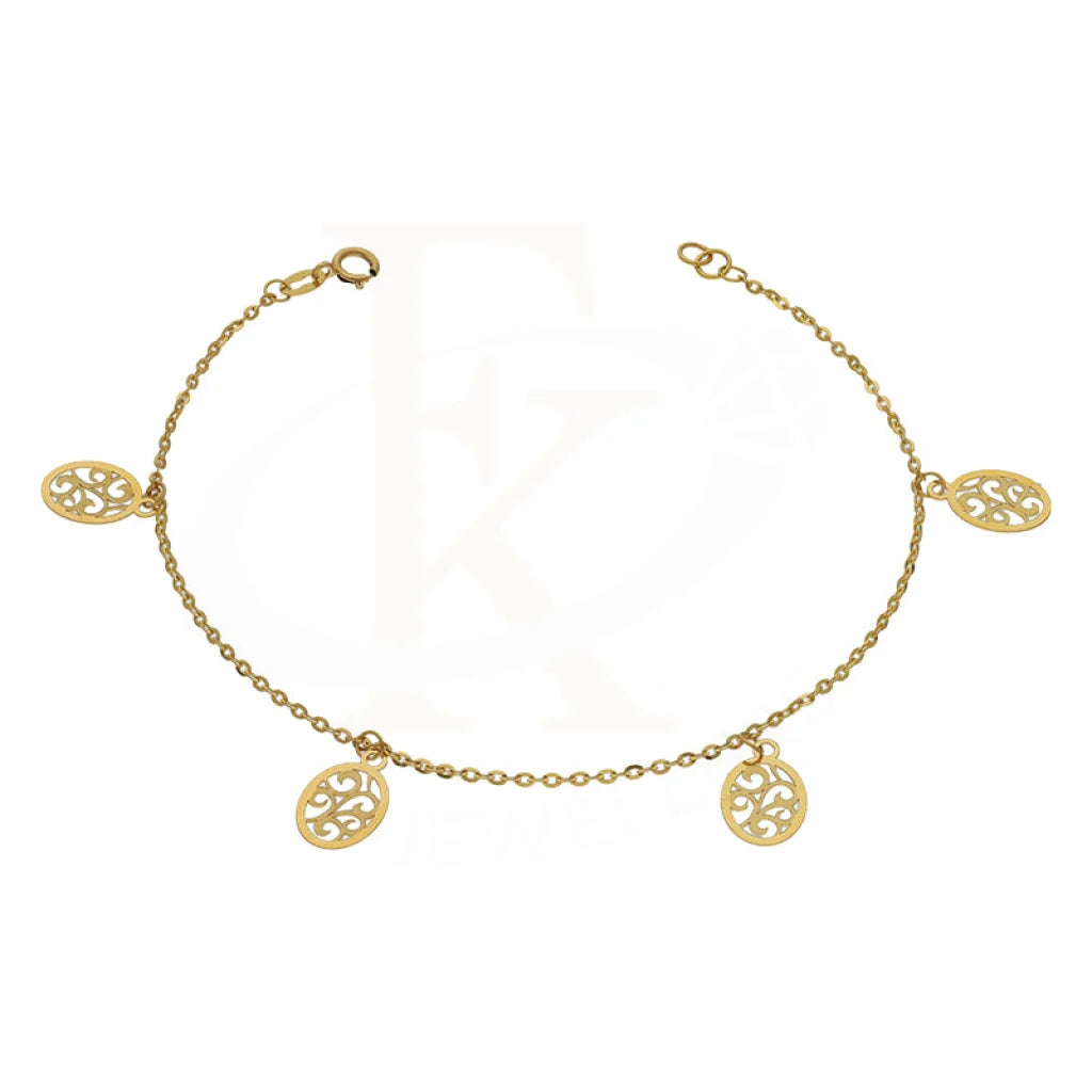 Gold Hanging Oval Shaped Bracelet 21Kt - Fkjbrl21Km5019 Bracelets