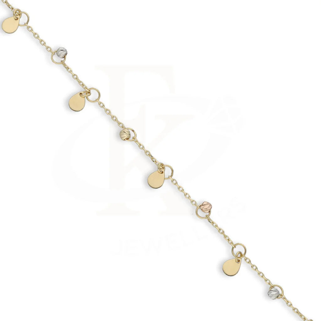 Gold Hanging Pear Shaped And Beads Bracelet 18Kt - Fkjbrl18Km5479 Bracelets