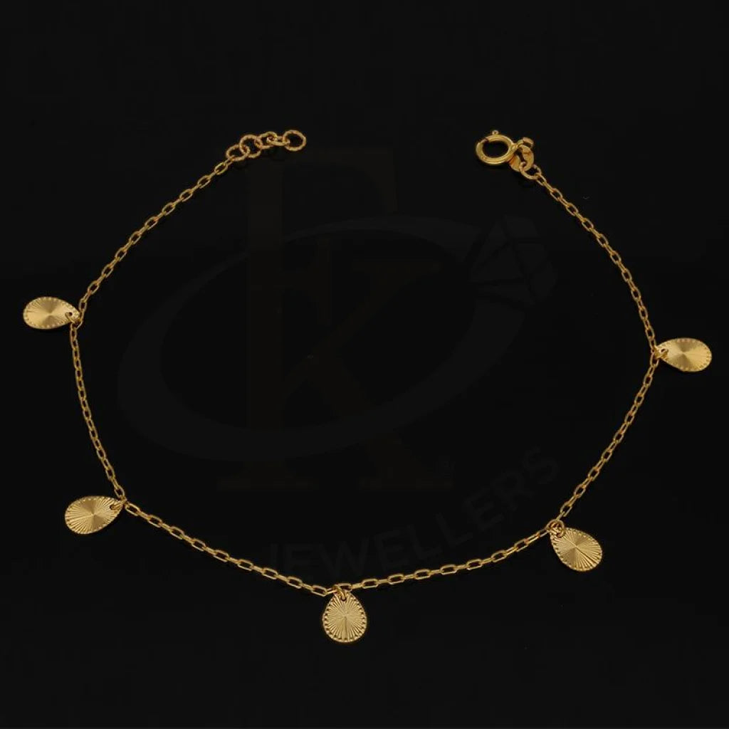 Gold Hanging Pear Shaped Bracelet 21Kt - Fkjbrl21K2954 Bracelets