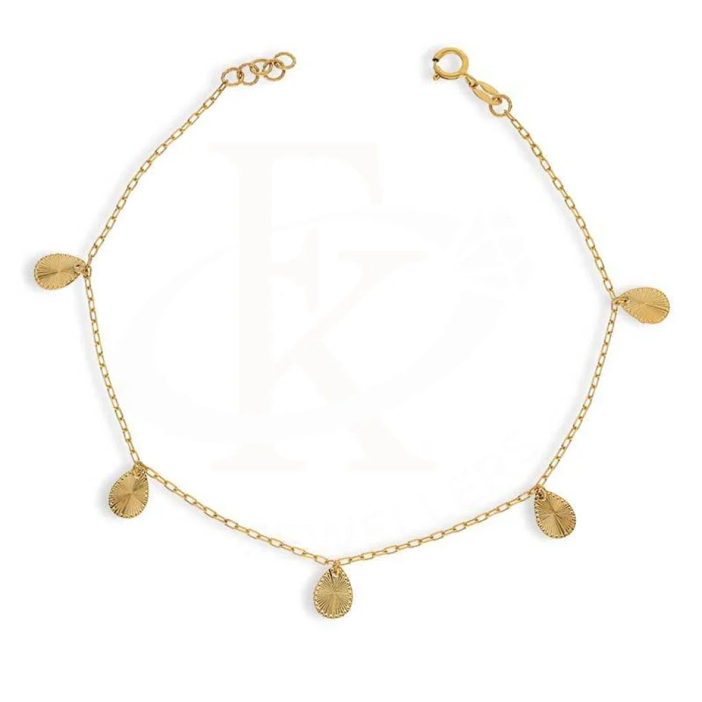 Gold Hanging Pear Shaped Bracelet 21Kt - Fkjbrl21K2954 Bracelets