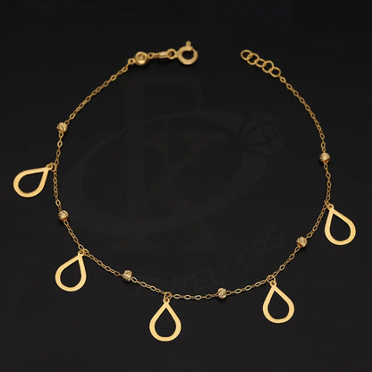 Gold Hanging Pear Shaped Bracelet 21Kt - Fkjbrl21Km5420 Bracelets