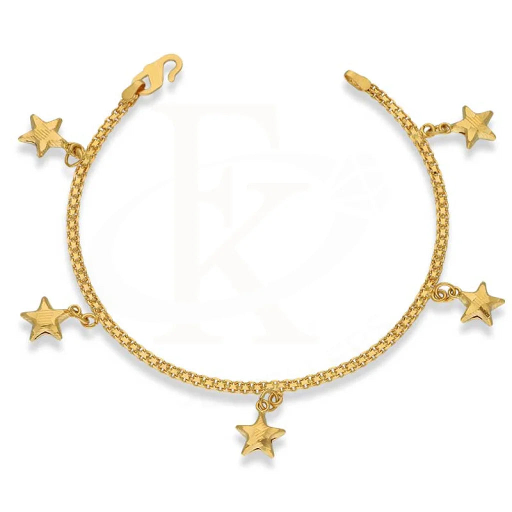 Gold Hanging Stars Bracelet 22Kt - Fkjbrl22K3026 Bracelets