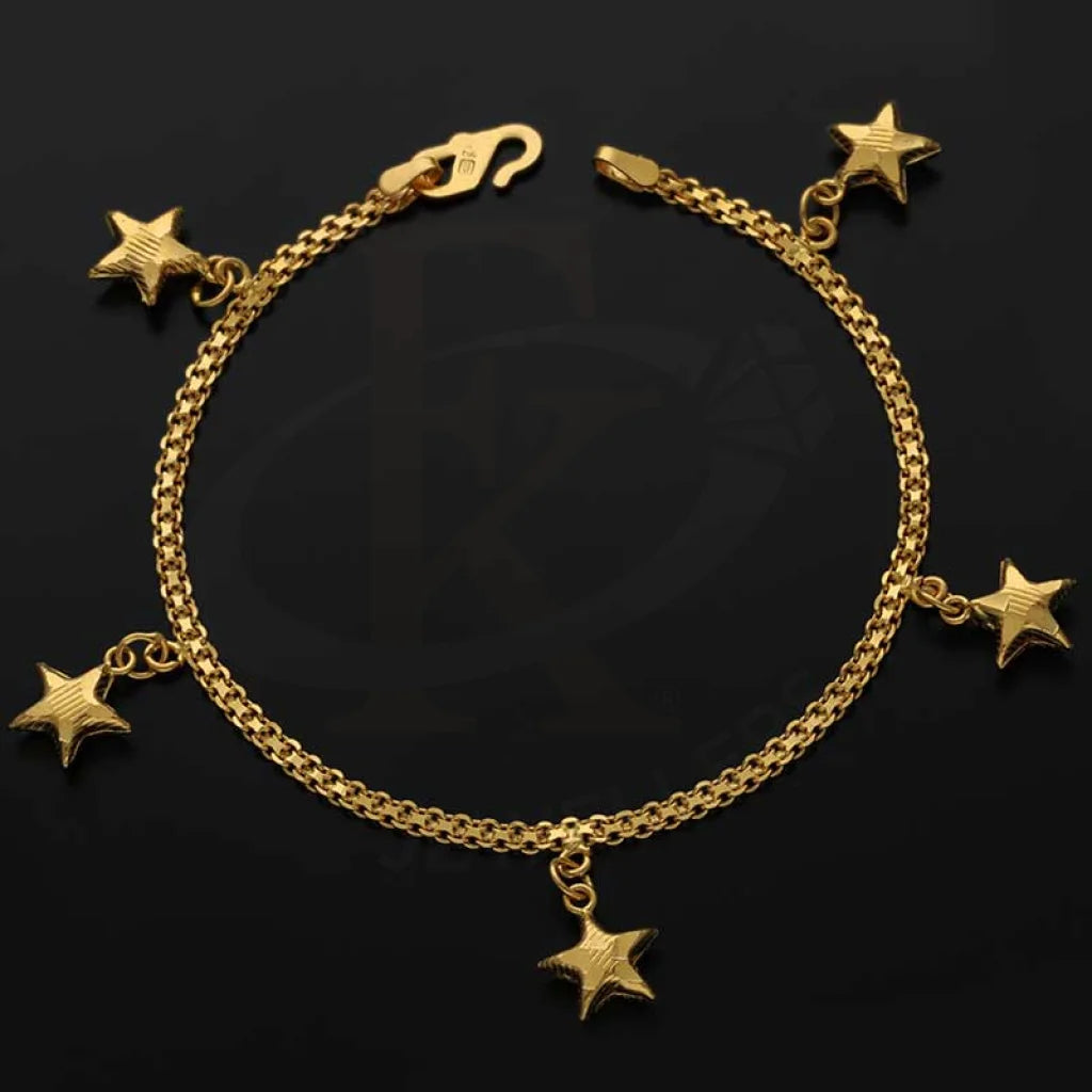 Gold Hanging Stars Bracelet 22Kt - Fkjbrl22K3026 Bracelets