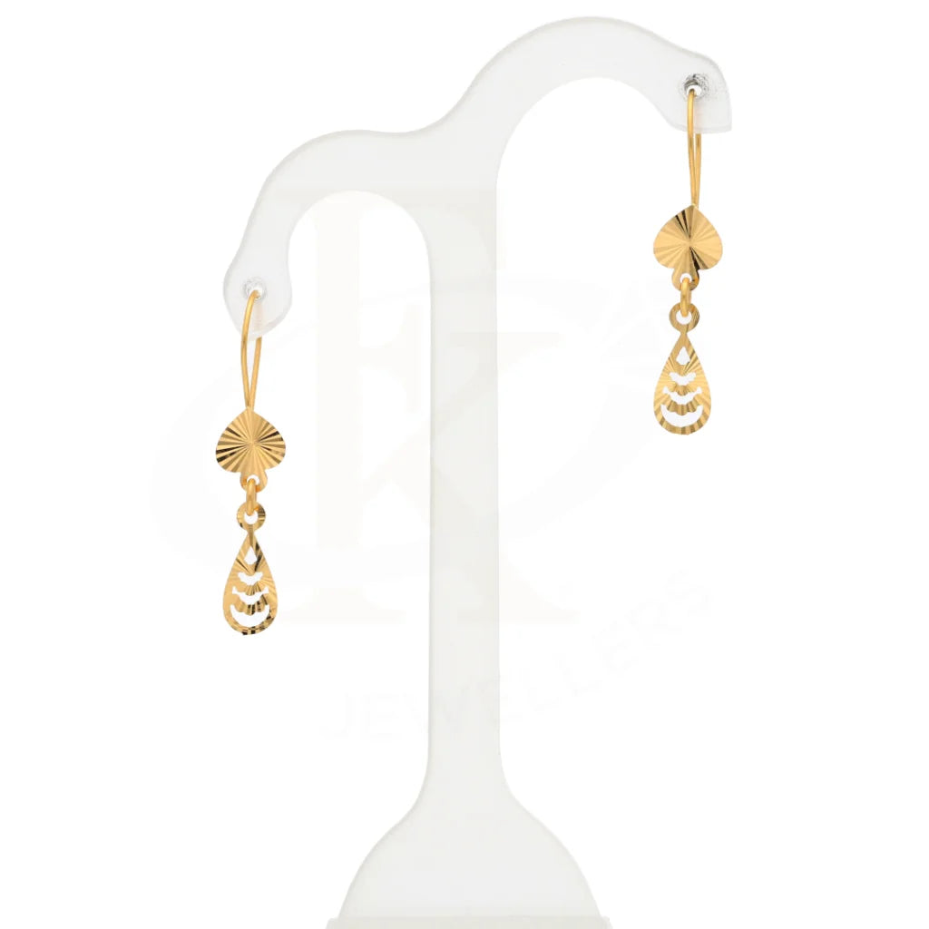 Gold Hanging Tear Drop 21Kt Earrings - Fkjern21Km8445