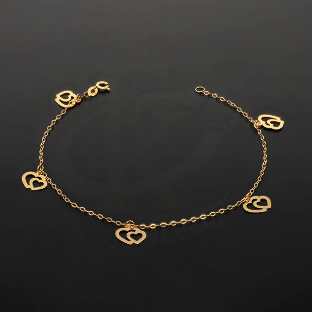 Gold Hanging Twin Hearts Bracelet 18Kt - Fkjbrl18K5376 Bracelets