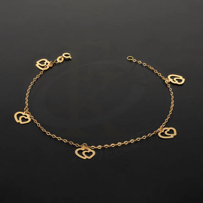 Gold Hanging Twin Hearts Bracelet 18Kt - Fkjbrl18K5376 Bracelets