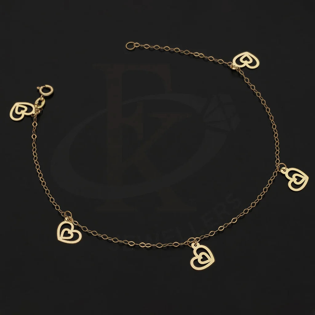 Gold Hanging Twin Hearts Bracelet 18Kt - Fkjbrl18Km5445 Bracelets