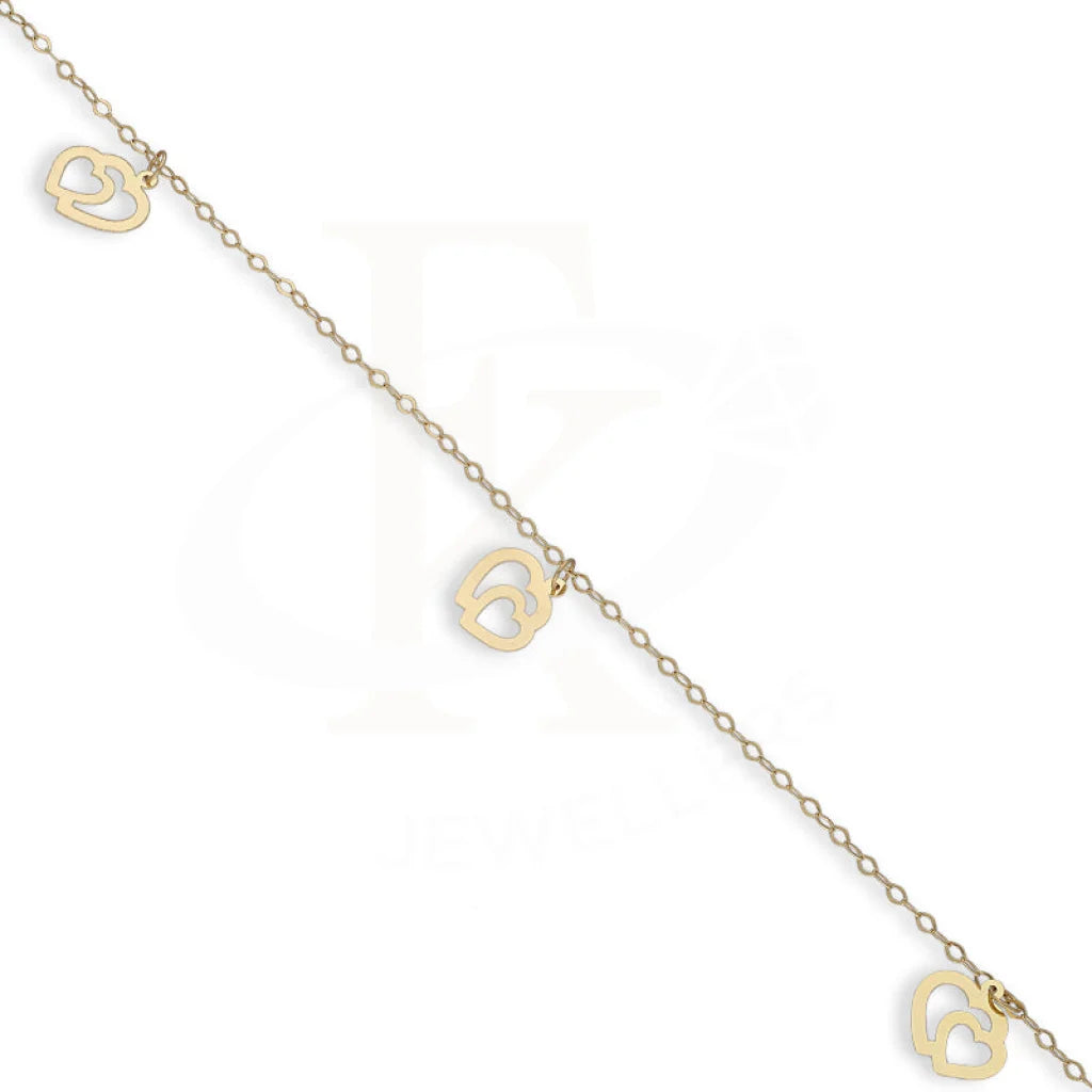 Gold Hanging Twin Hearts Bracelet 18Kt - Fkjbrl18Km5442 Bracelets