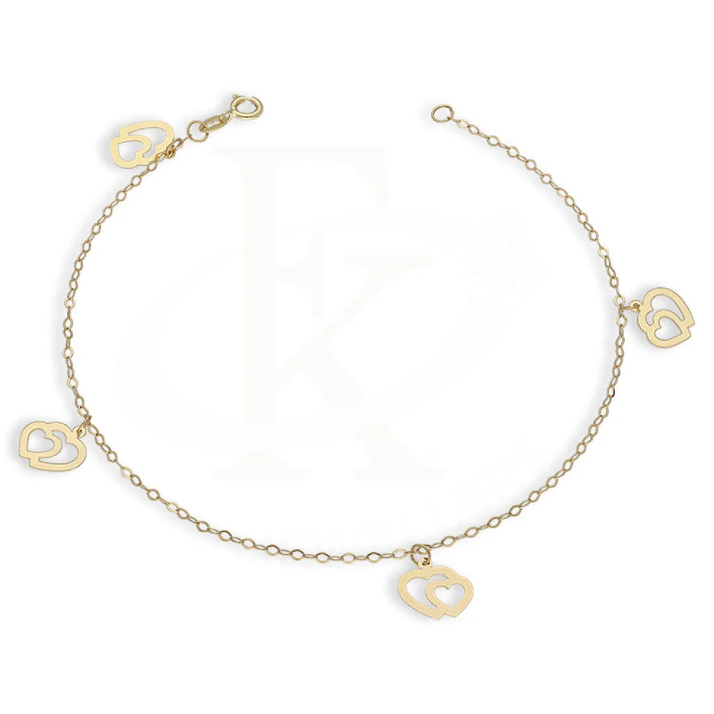 Gold Hanging Twin Hearts Bracelet 18Kt - Fkjbrl18Km5442 Bracelets