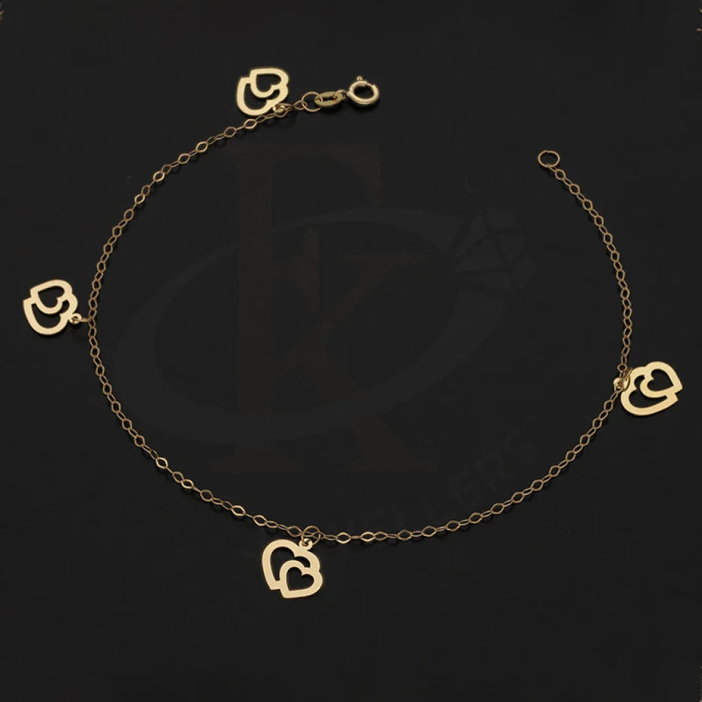 Gold Hanging Twin Hearts Bracelet 18Kt - Fkjbrl18Km5442 Bracelets