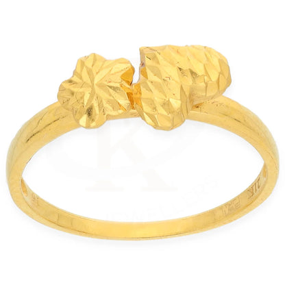 Gold Heart And Flower Shaped Ring 21Kt - Fkjrn21K7302 Rings