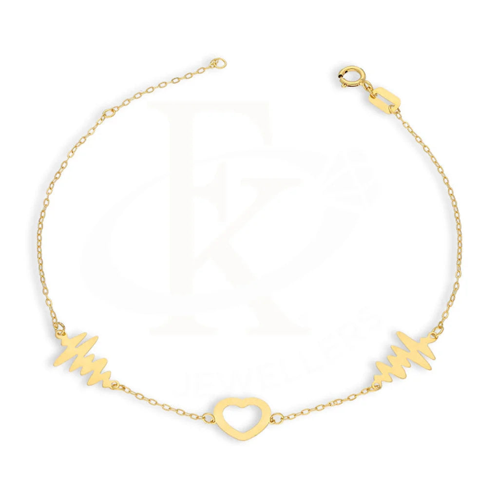 Gold Heart And Heartbeat Bracelet 21Kt - Fkjbrl21Km5411 Bracelets