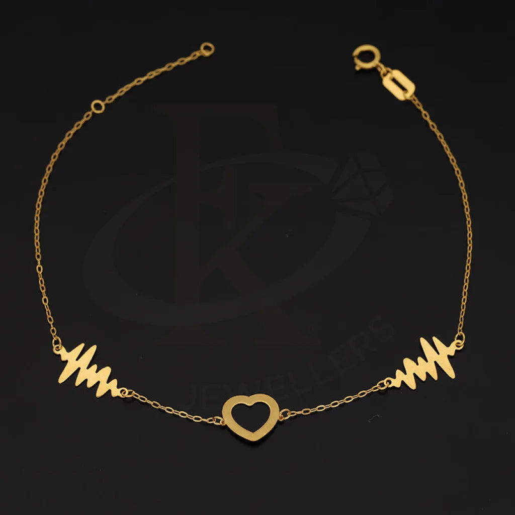 Gold Heart And Heartbeat Bracelet 21Kt - Fkjbrl21Km5411 Bracelets