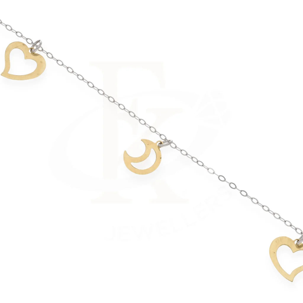 Gold Heart And Noon Shaped Anklet 18Kt - Fkjankl18K7859 Anklets