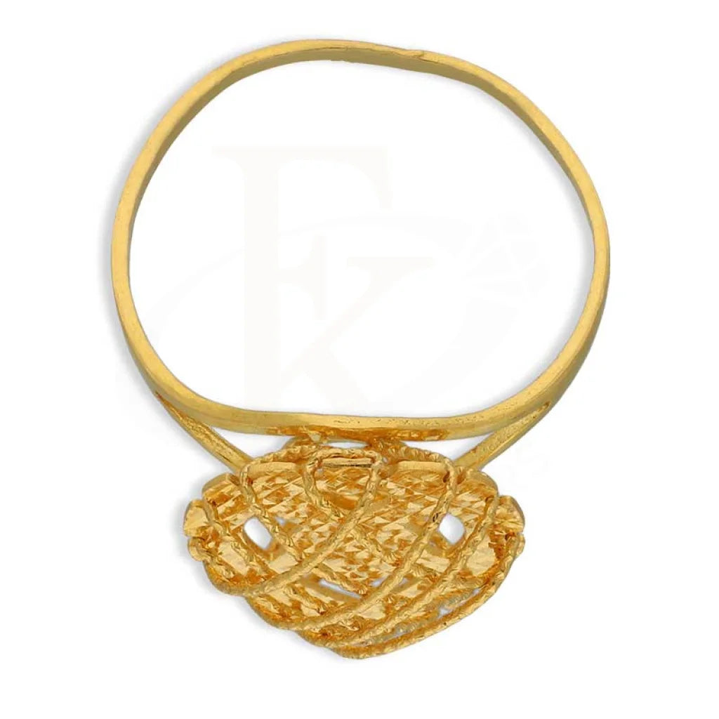 Gold Heart Cage Ring 22Kt - Fkjrn22K3734 Rings