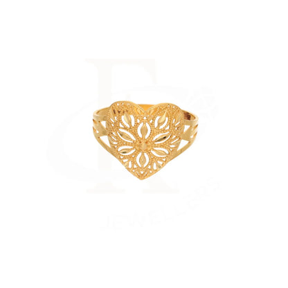 Gold Heart Flora Design Ring 21Kt - Fkjrn21Km8546 Rings