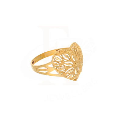 Gold Heart Flora Design Ring 21Kt - Fkjrn21Km8546 Rings