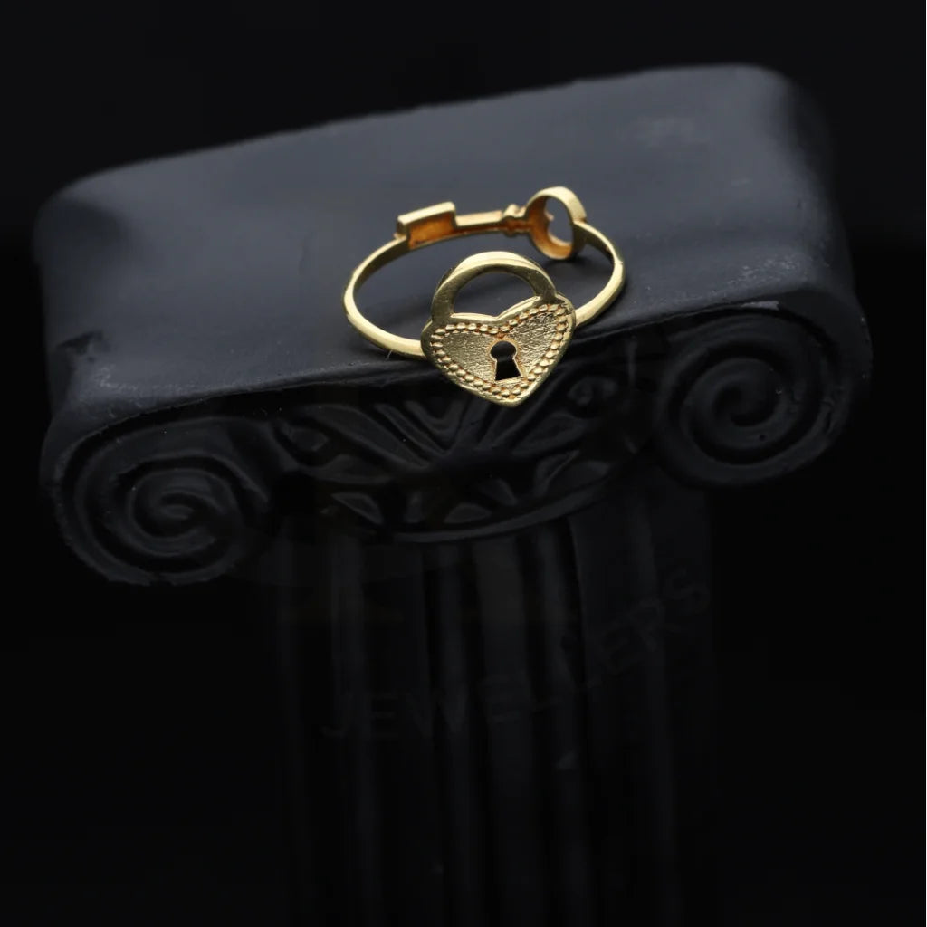 Gold Heart Lock Shaped Ring 18Kt - Fkjrn18K7913 Rings