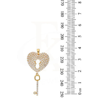 Gold Heart Lock With Key Pendant 21Kt - Fkjpnd21K2945 Pendants