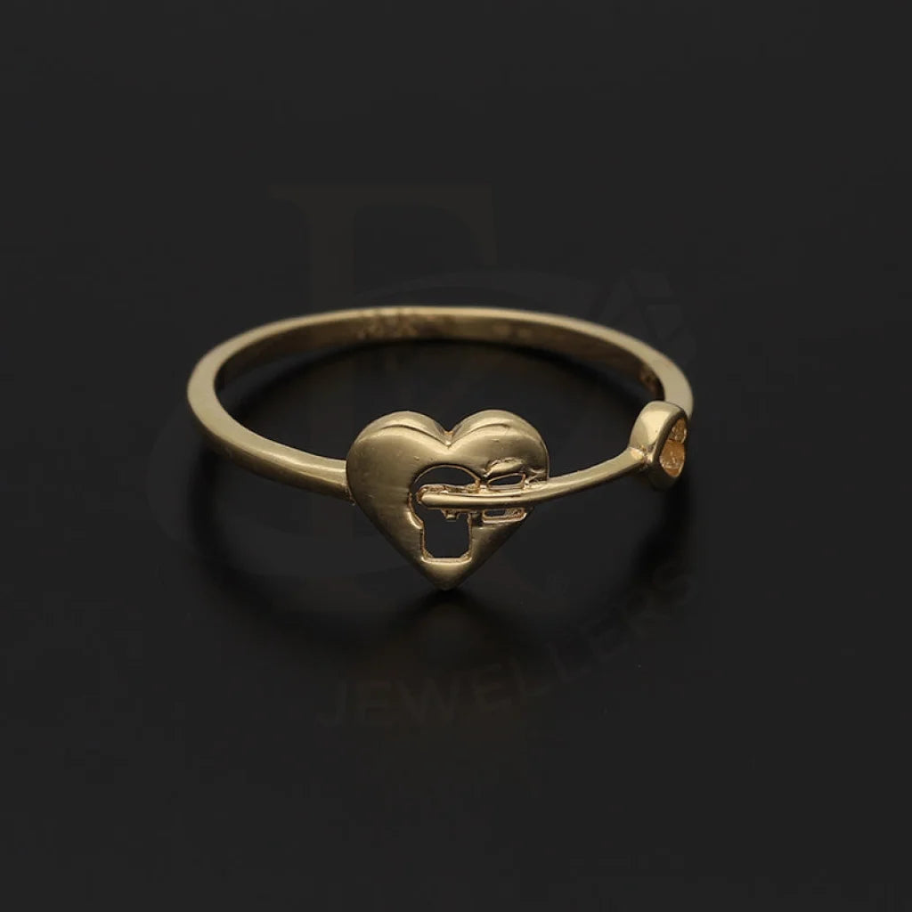 Gold Heart Lock With Key Ring 18Kt - Fkjrn18K5497 Rings